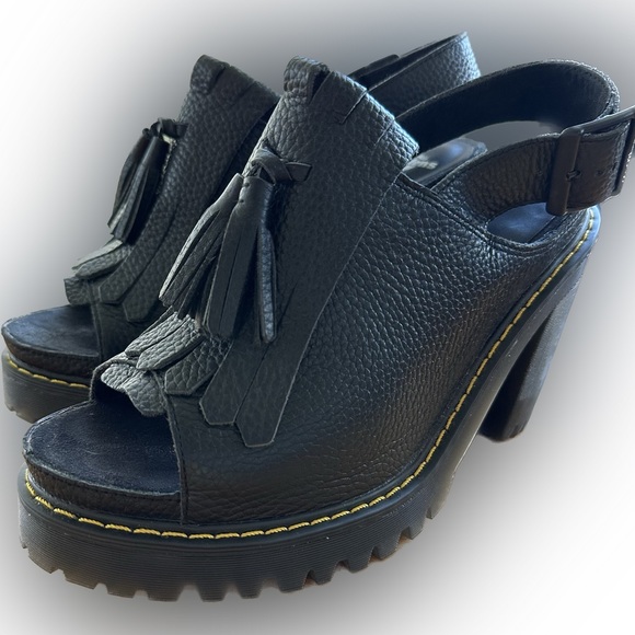 New Dr. Martens Seraphina Kiltie Tassel Platform Heeled Clogs Size EU 39 US 8 - Picture 3 of 9